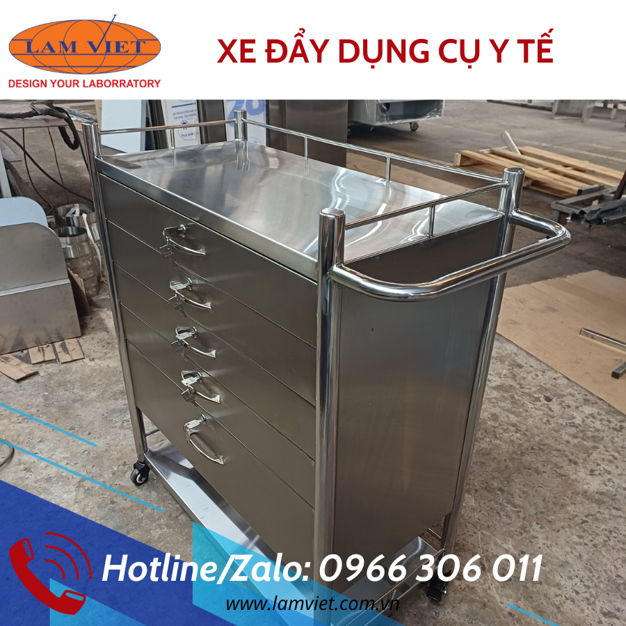 Xe đẩy dụng cụ y tế