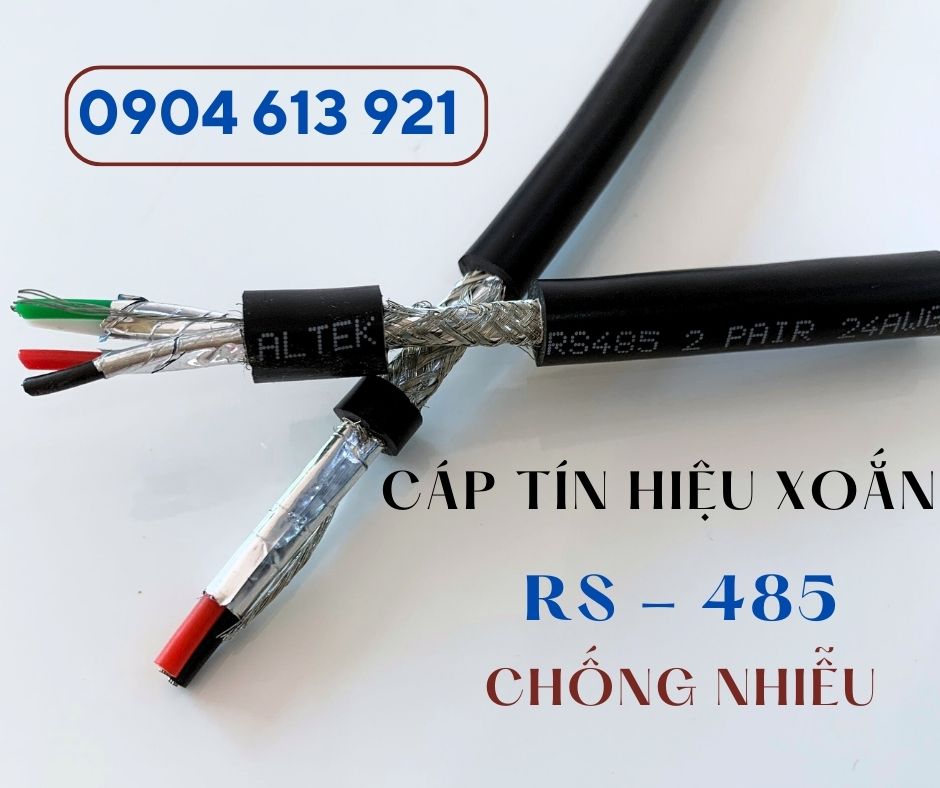 Dây truyền thông tin RS485 vặn xoắn chống nhiễu 2 lớp 1 pair 24AWG