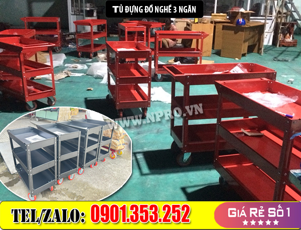Bán Tủ đựng đồ nghề xe máy 3 ngăn 3 tầng NPRO