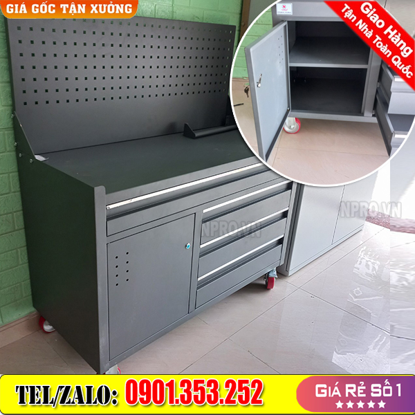 Các mẫu tủ đựng đồ nghề 5 ngăn di động sơn tĩnh điện