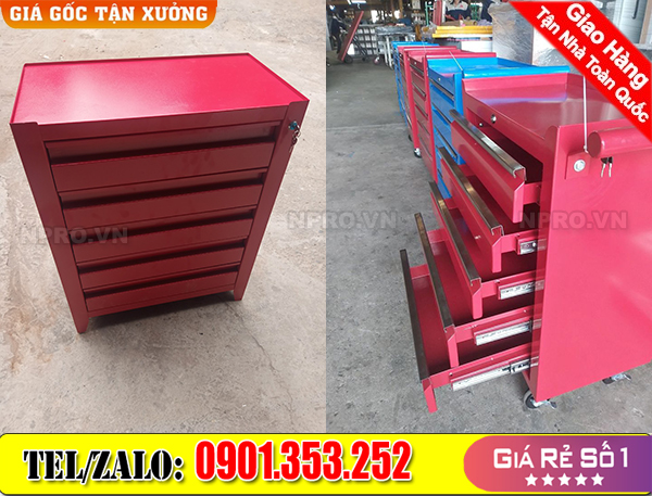 Các mẫu tủ đựng đồ nghề 5 ngăn di động sơn tĩnh điện