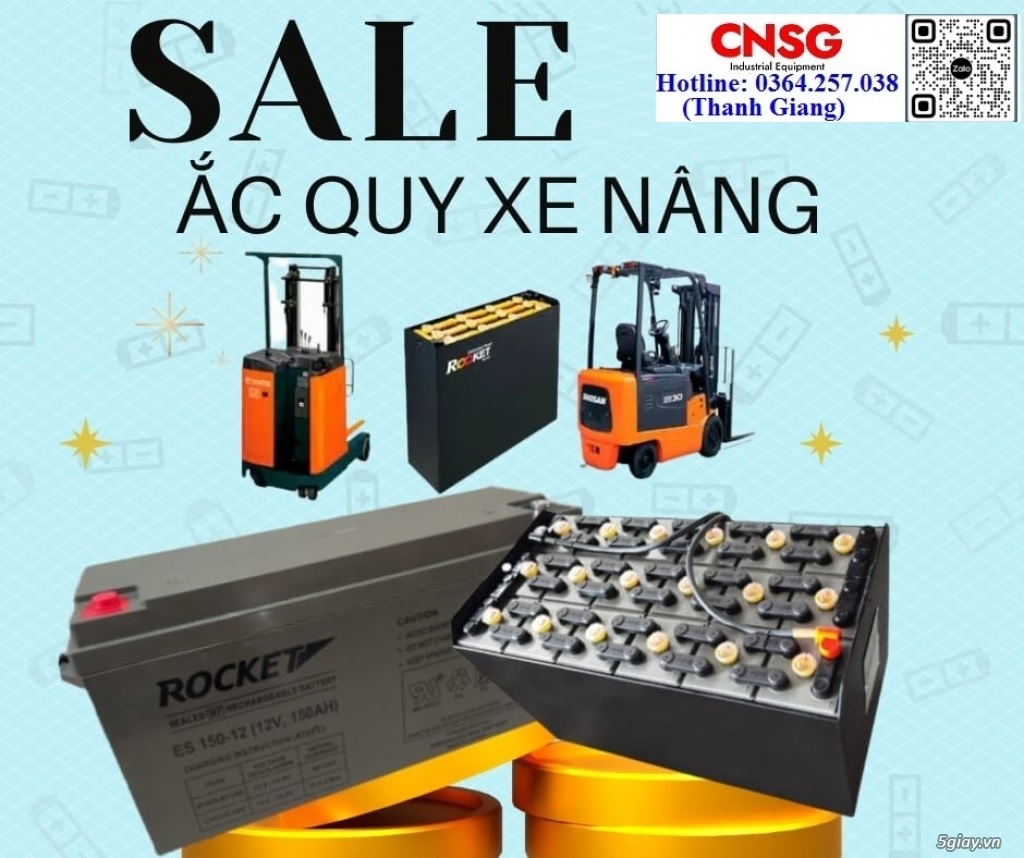 Ắc quy 12V, 24V, 48V, 72V cho xe nâng điện giá rẻ