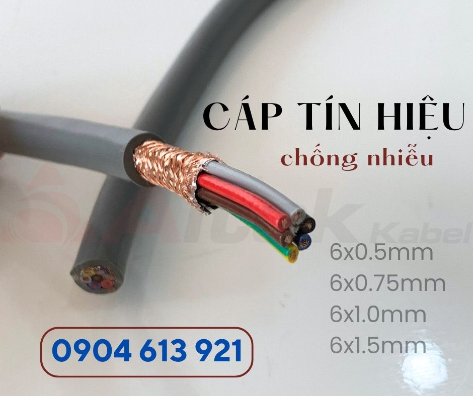 Cáp tín hiệu 6 lõi, cáp điện 6 lõi, cáp tín hiệu 6x0.75mm chống nhiễu