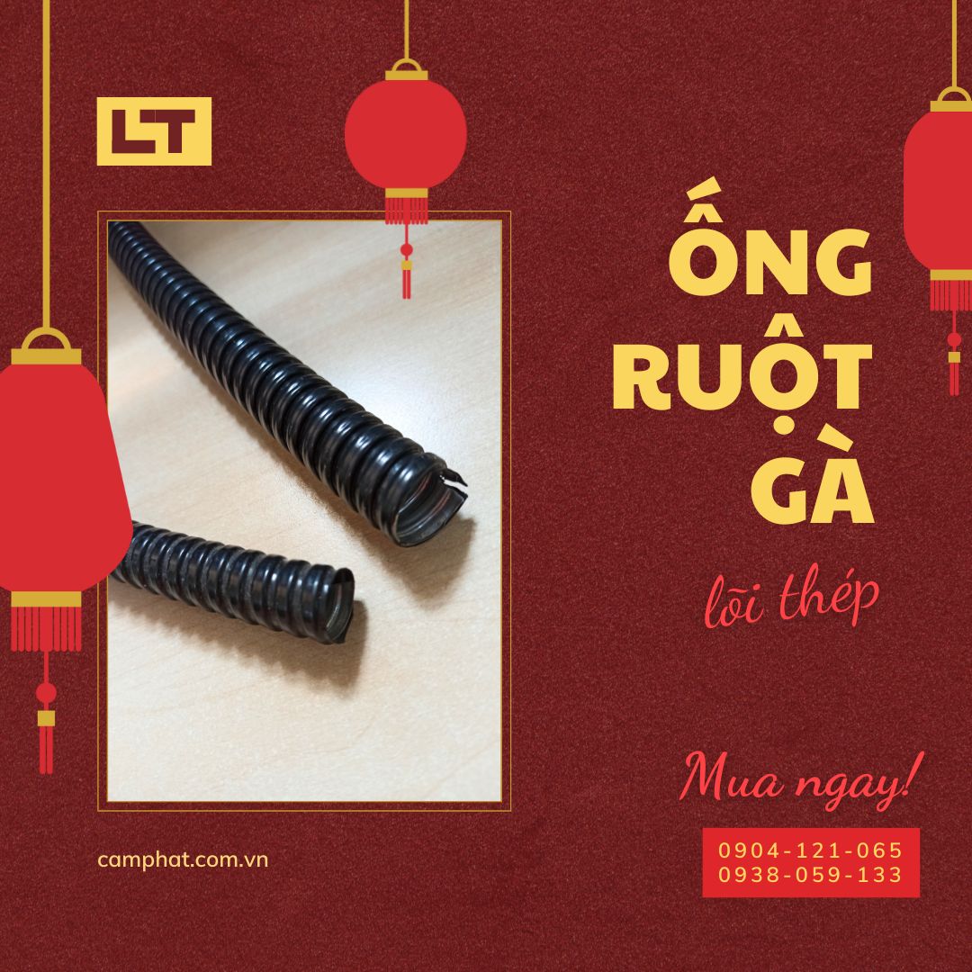 Ống ruột gà lõi thép / Ống kẽm đàn hồi bọc nhựa pvc
