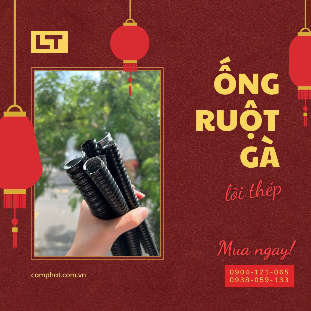Ống ruột gà lõi thép / Ống kẽm đàn hồi bọc nhựa pvc