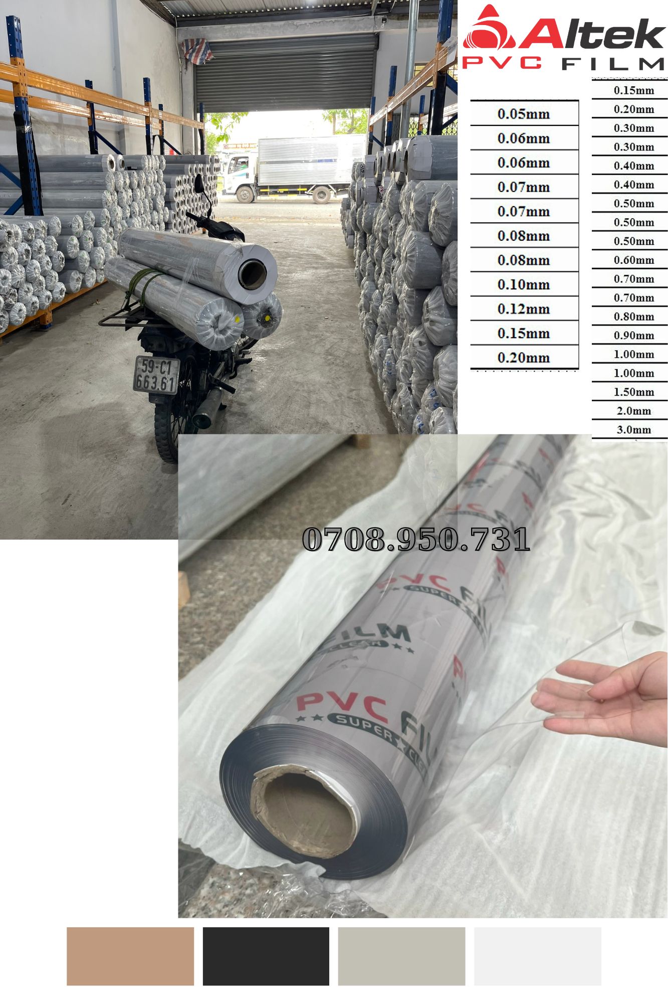 màng nhựa pvc dẻo trong suốt 2mm hàng sẵn kho