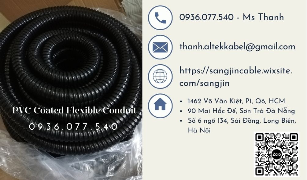Ống ruột gà lõi thép bọc nhựa luồn dây điện phi 1 (ID25 - OD31)