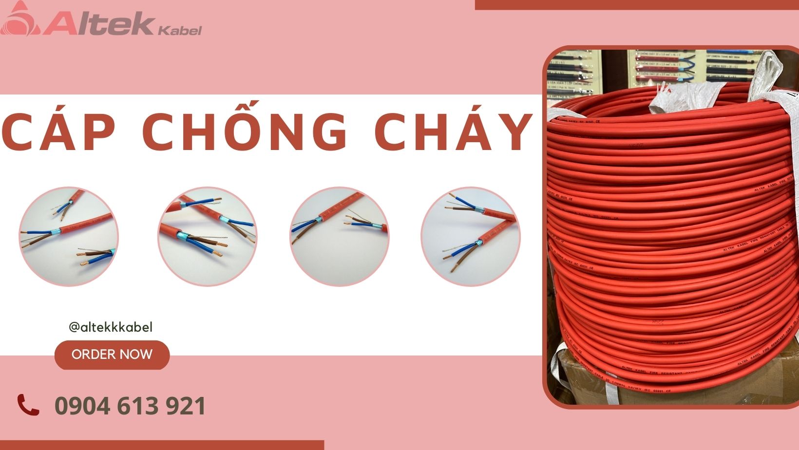 Cáp xoắn chống cháy chống nhiễu 2x1x1.0mm Altek kabel