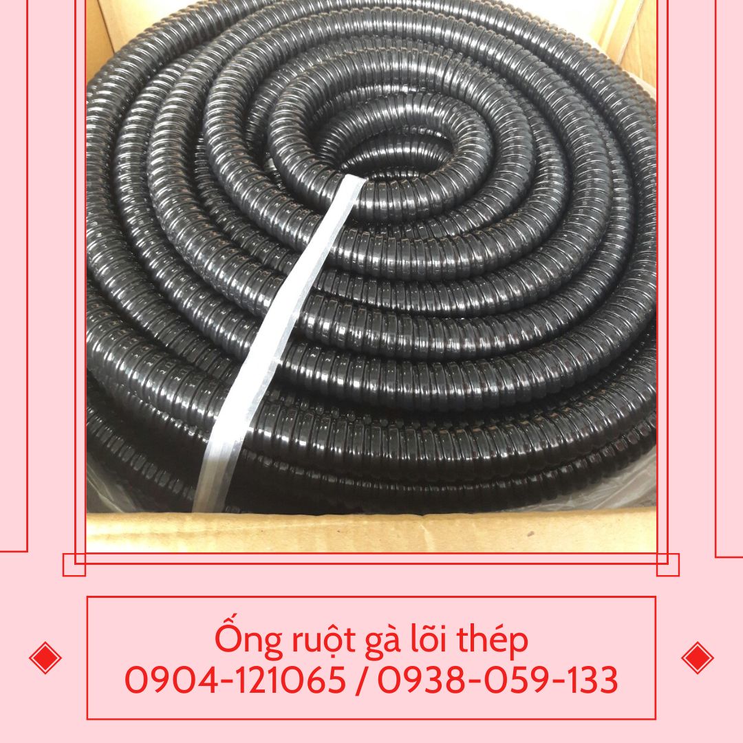Ống ruột gà lõi thép bọc nhựa pvc phi 60 - 2 inch