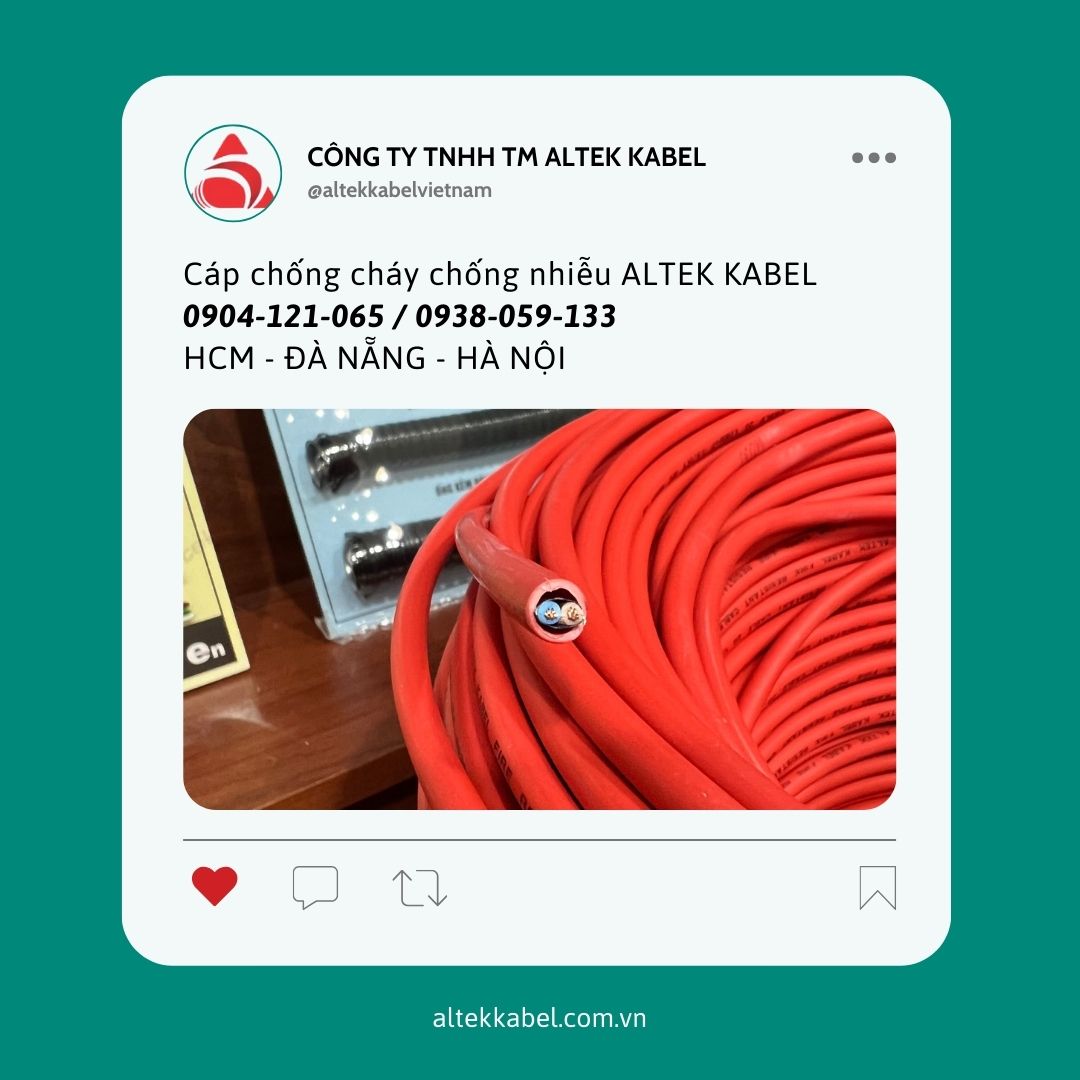 Cáp chống cháy chống nhiễu 2x1.0m, 2x1.5mm, 2x2.5mm