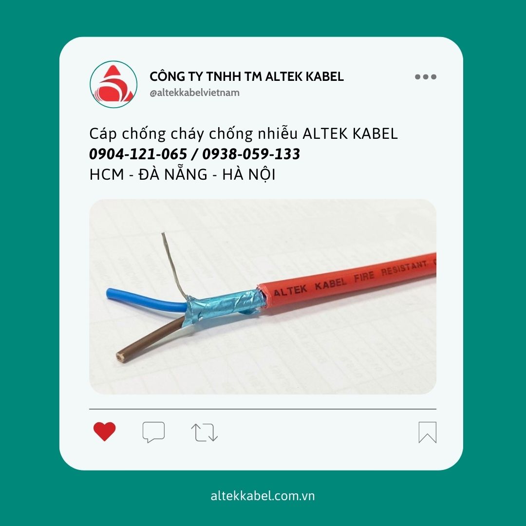 Cáp chống cháy chống nhiễu 2x1.0m, 2x1.5mm, 2x2.5mm