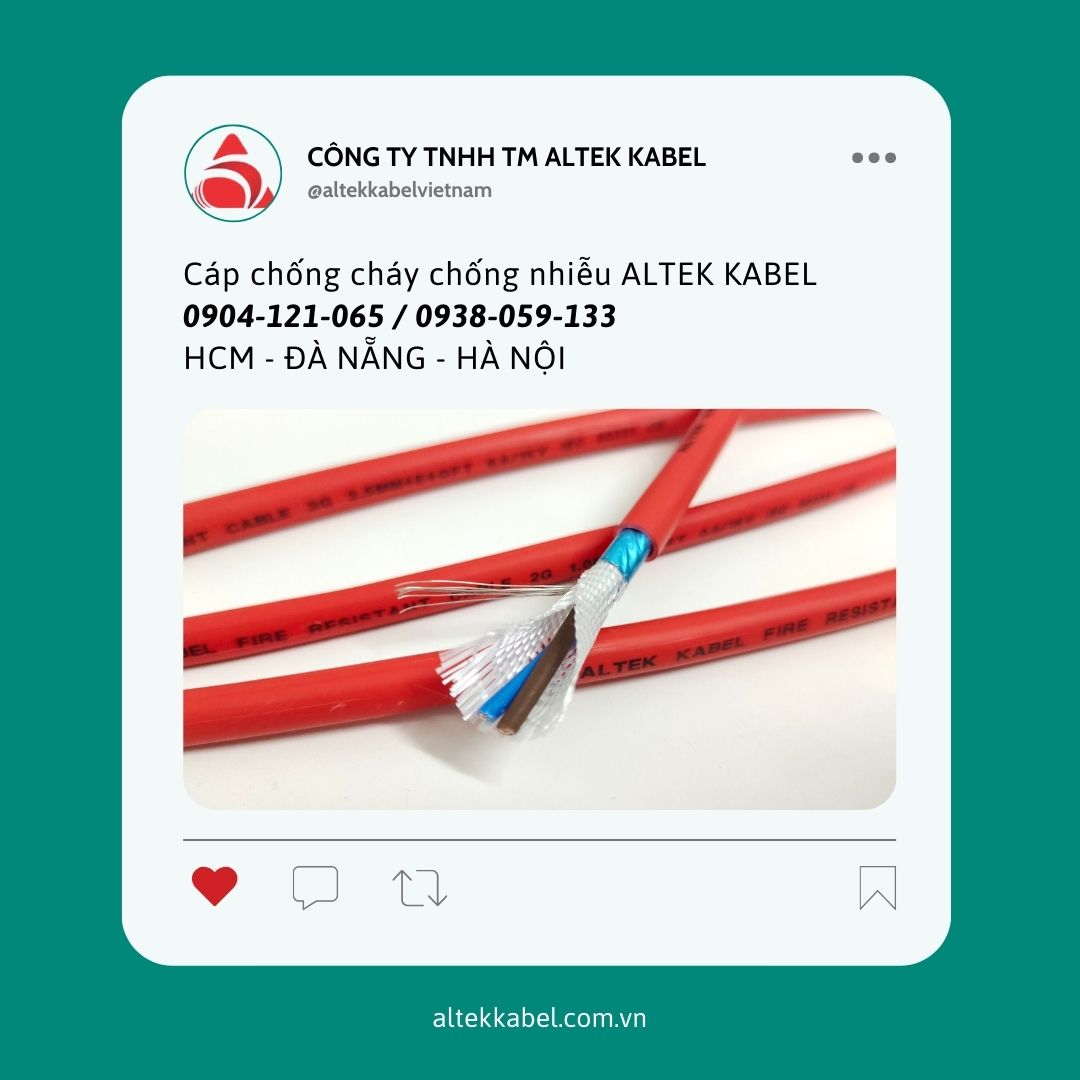 Cáp chống cháy chống nhiễu 2x1.0m, 2x1.5mm, 2x2.5mm