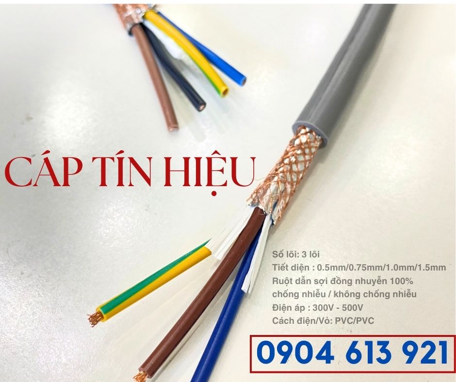 Cáp điều khiển/ cáp tín hiệu 3 lõi 0.5/0.75/1.0/1.5mm Đà Nẵng, HCM, HN