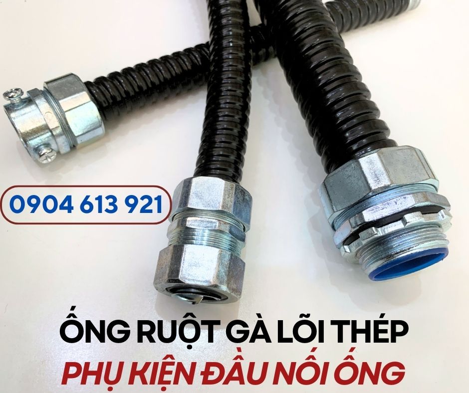 Ống ruột gà lõi thép/ ống kẽm đàn hồi luồn dây điện Đà Nẵng, HCM, HN