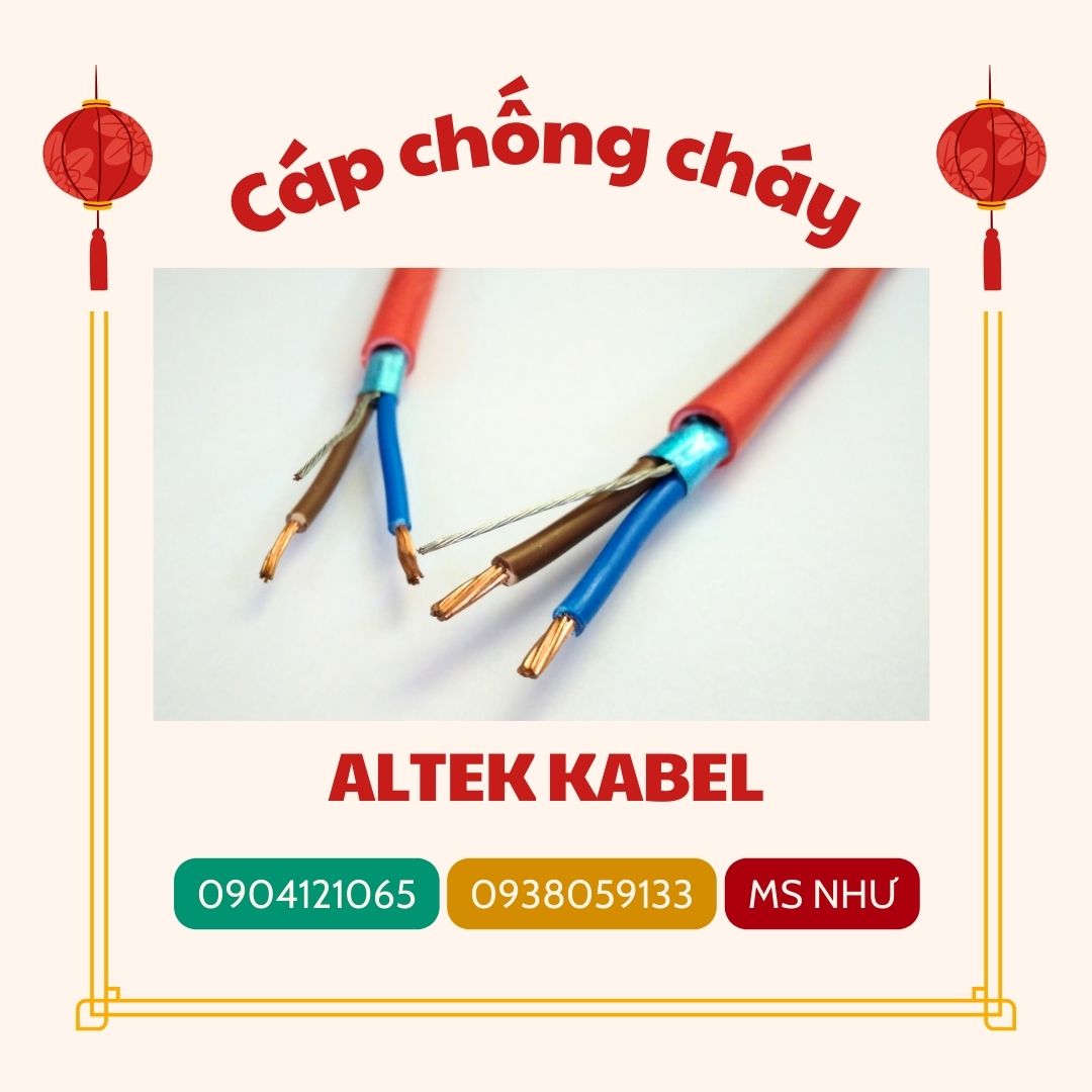Cáp chống cháy 2 lõi x 1.0mm/1.5mm/2.5mm AL+E+GFT
