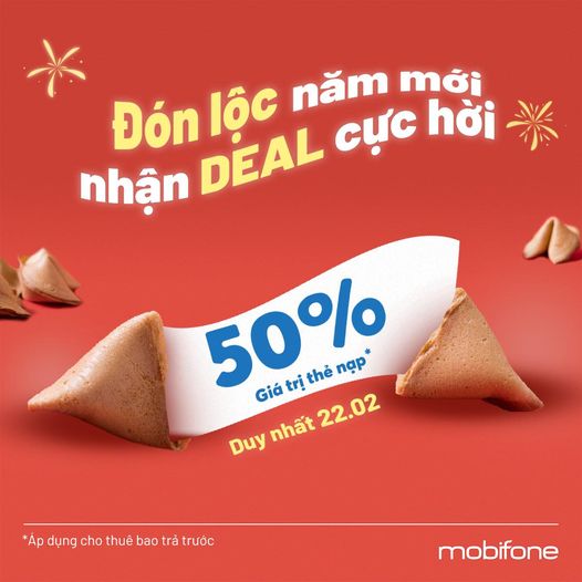 Siêu bão khuyến mại đầu năm- MobiFone tặng 50% nạp tiền trả trước