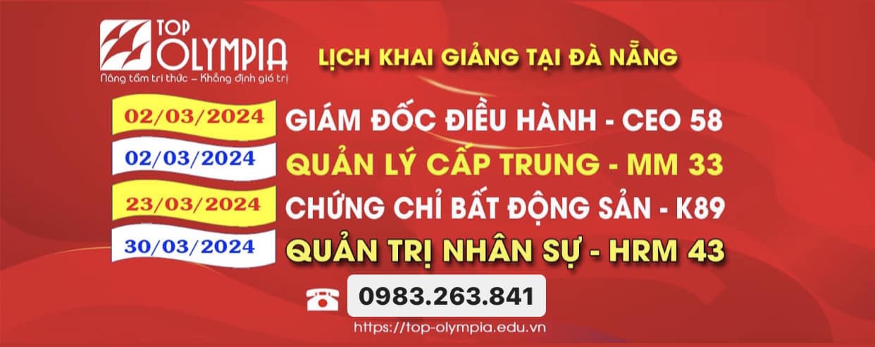 Đăng kí ngay khoá CEO, HRM khai giảng tại Đà Nẵng