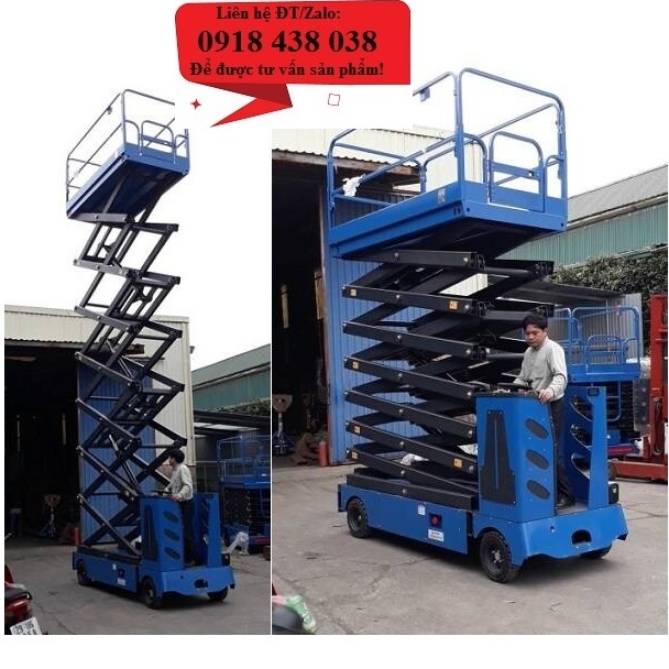 Thang nâng người tự hành 300kg nâng cao 13m giá rẻ