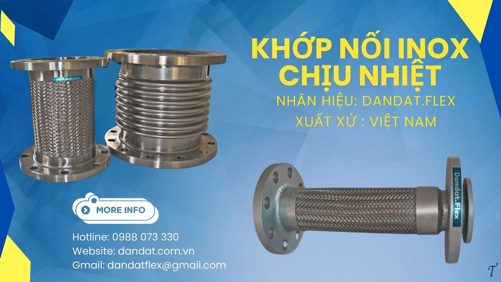 Khớp nối mềm, khớp nối mềm inox nối bích, khớp nối mềm inox chống rung