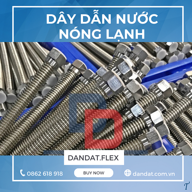 Dây dẫn nước inox, dây cấp nước inox nóng lạnh, dây cấp nước vòi chậu