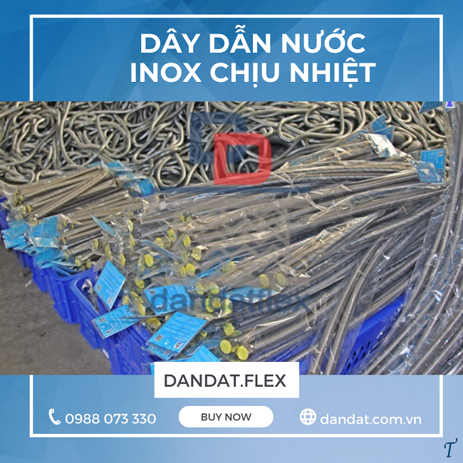 Dây dẫn nước inox, dây cấp nước inox nóng lạnh, dây cấp nước vòi chậu