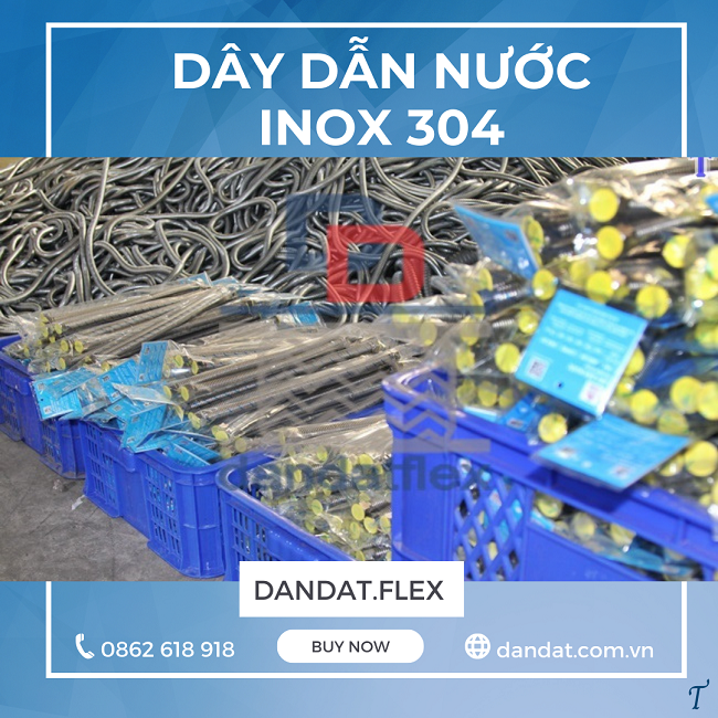 Dây dẫn nước inox, dây cấp nước inox nóng lạnh, dây cấp nước vòi chậu