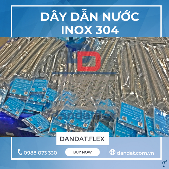 Dây dẫn nước inox, dây cấp nước inox nóng lạnh, dây cấp nước vòi chậu