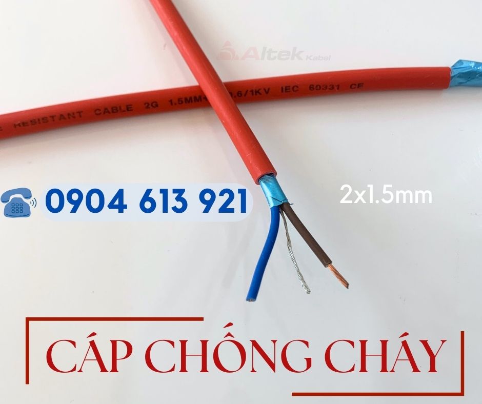 Dây cáp báo cháy chống cháy chống nhiễu 2x16AWG Altek Kabel