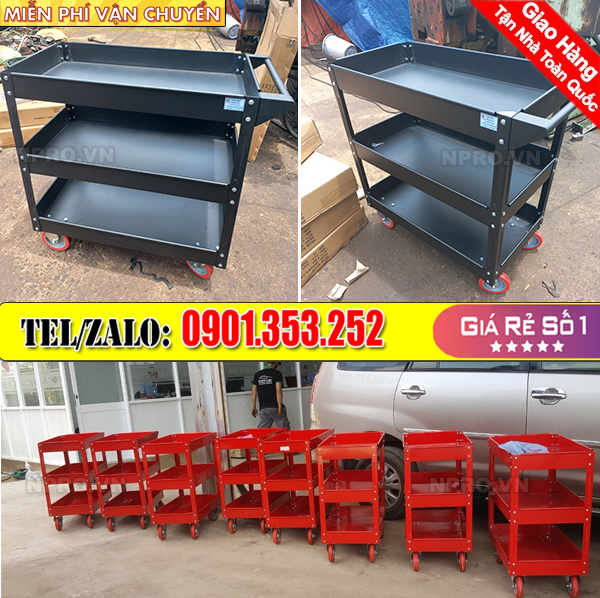 Dòng xe đẩy đồ nghề 3 ngăn tiện lợi giá rẻ hiện nay