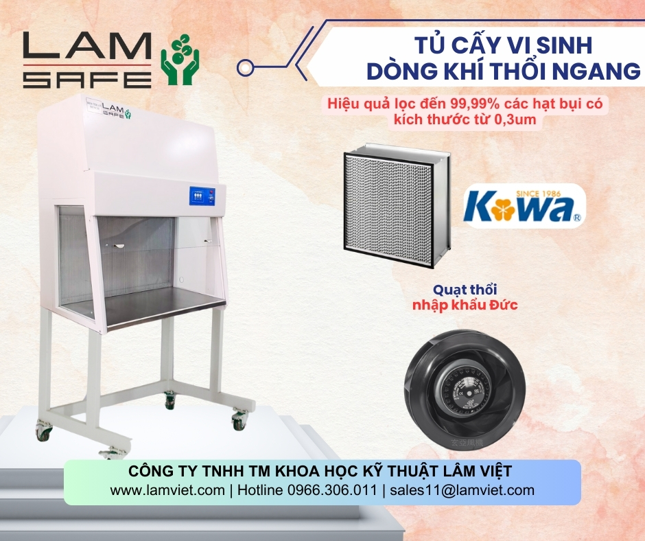 Tủ cấy vi sinh dòng khí thổi ngang có cửa