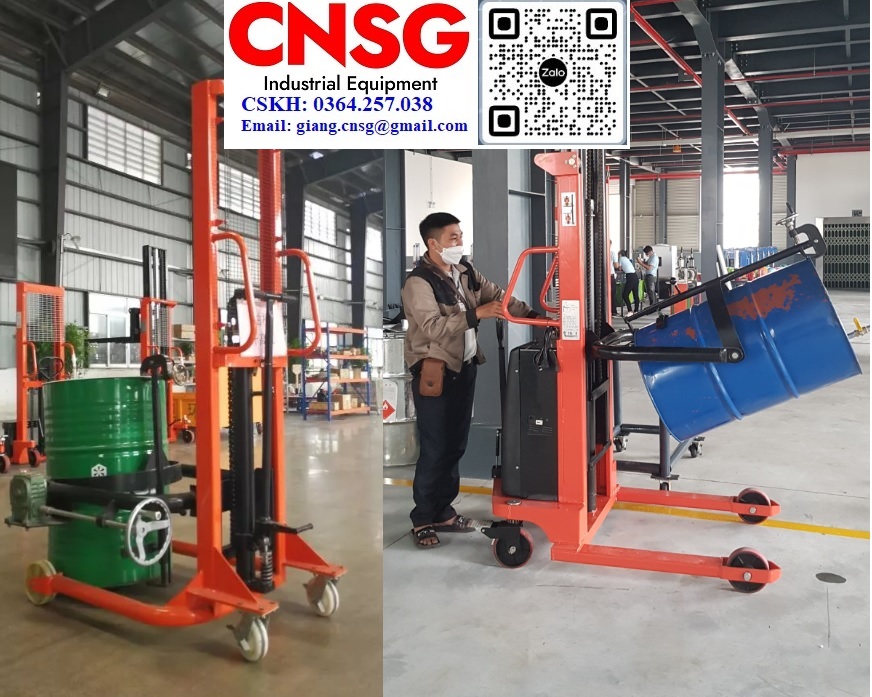 Xe nâng phuy, xe nâng di chuyển phuy, xe nâng quay đổ phuy chính hãng