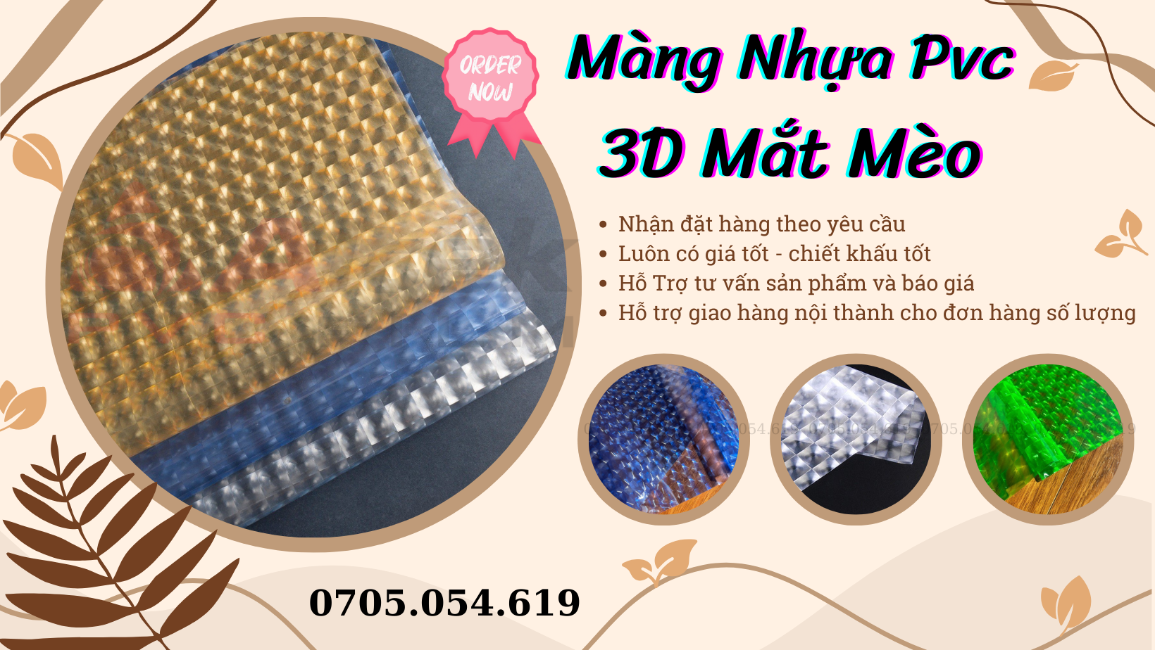 Liên hệ tư vấn báo giá 3d mắt mèo nhiều màu