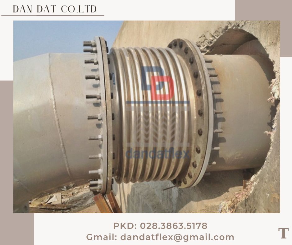 Khớp nối mềm inox thủy lực, khớp nối mềm dẫn hóa chất, khớp nối mềm