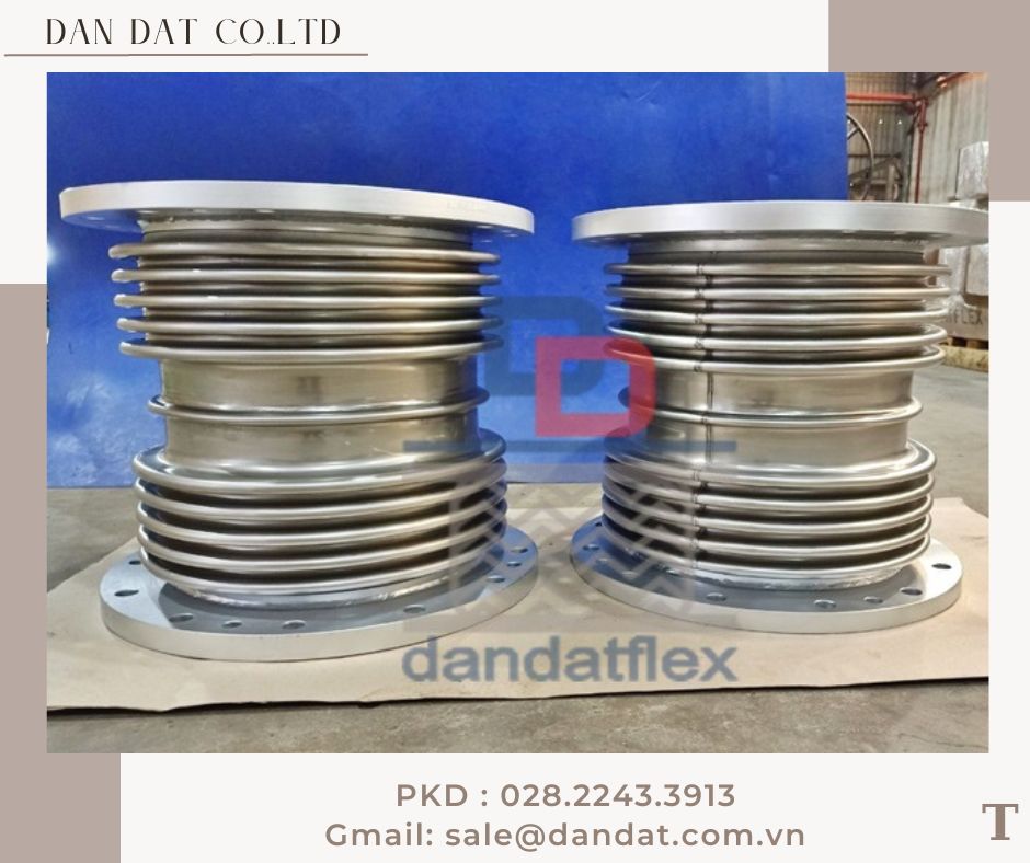Khớp nối mềm inox thủy lực, khớp nối mềm dẫn hóa chất, khớp nối mềm