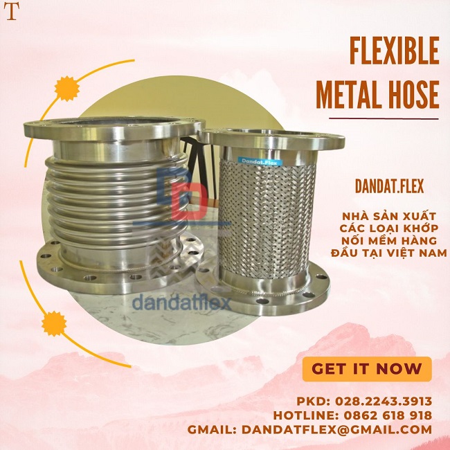 Khớp nối mềm inox thủy lực, khớp nối mềm dẫn hóa chất, khớp nối mềm