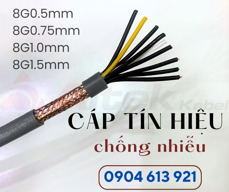 Cáp tín hiệu 8x0.5/8x0.75/8x1.0/8x1.5mm Đà Nẵng, HCM