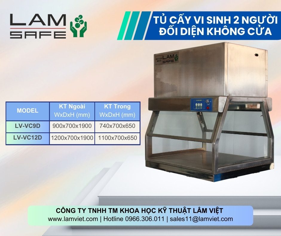 Tủ PCR có gió hoàn lưu qua lọc HEPA