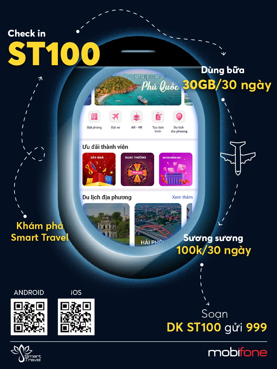 Bí quyết du lịch thông minh - Chọn ngay gói ST100 MobiFone