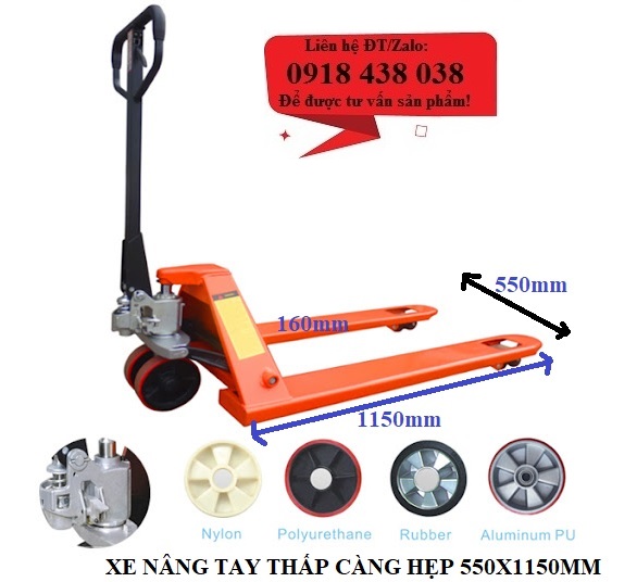 Xe nâng tay thấp tải trọng 5 tấn chính hãng giá rẻ LH 0918438038