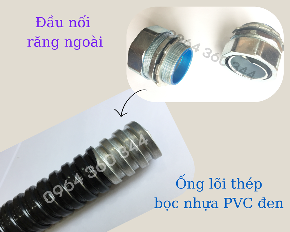 Ống sun lõi thép/Ống gen ruột gà/ống ruột gà lõi thép bọc nhựa PVC đen