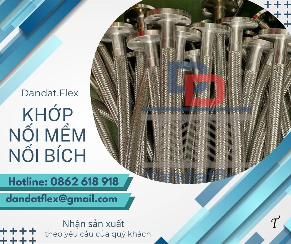 Khớp nối mềm inox 304, khớp nối mềm kim loại nối ren, khớp nối mềm