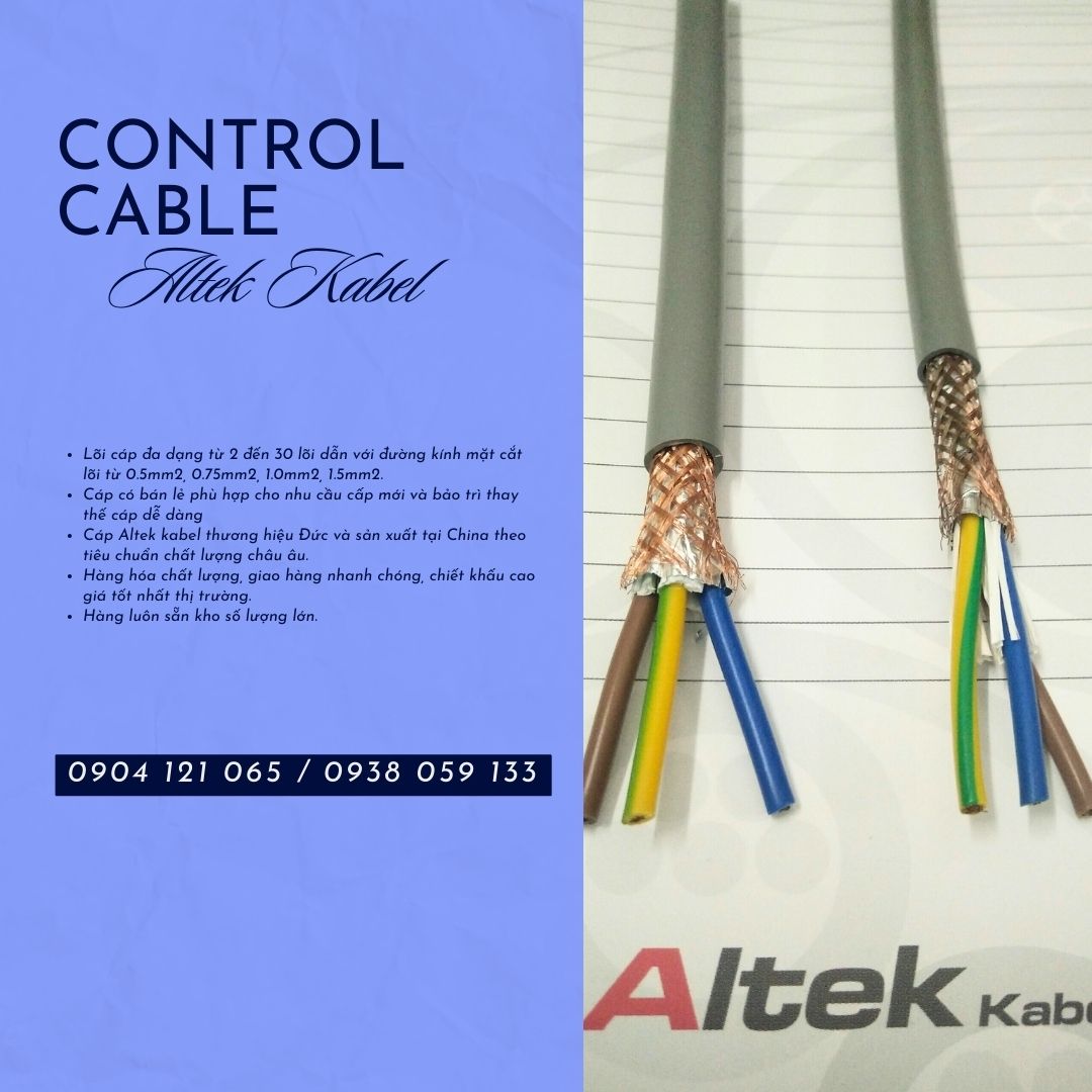 Cáp điều khiển & Cáp tín hiệu rvv, rvvp hiệu Altek Kabel