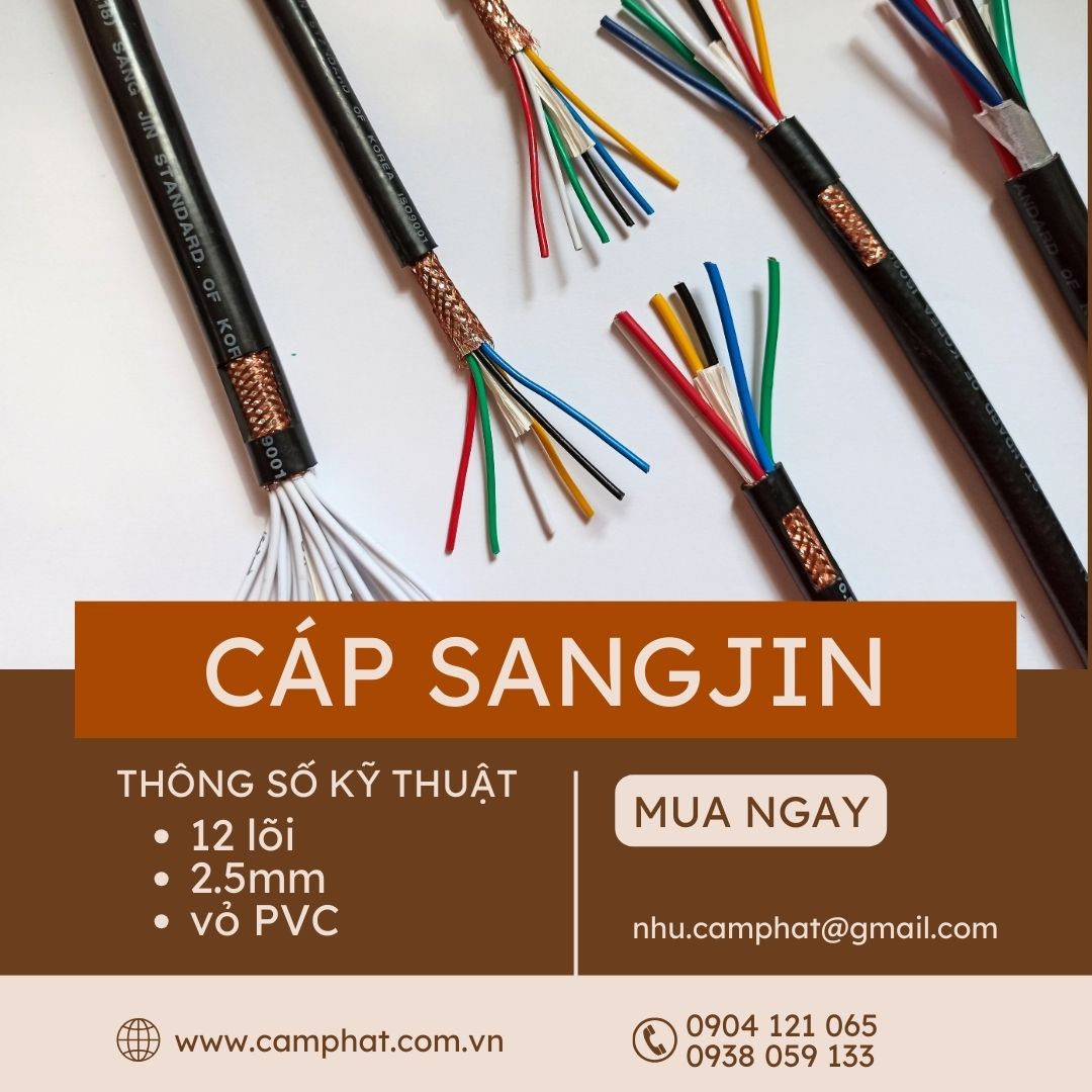 Cáp điều khiển Sangjin tiêu chuẩn Hàn Quốc, ISO 9001,