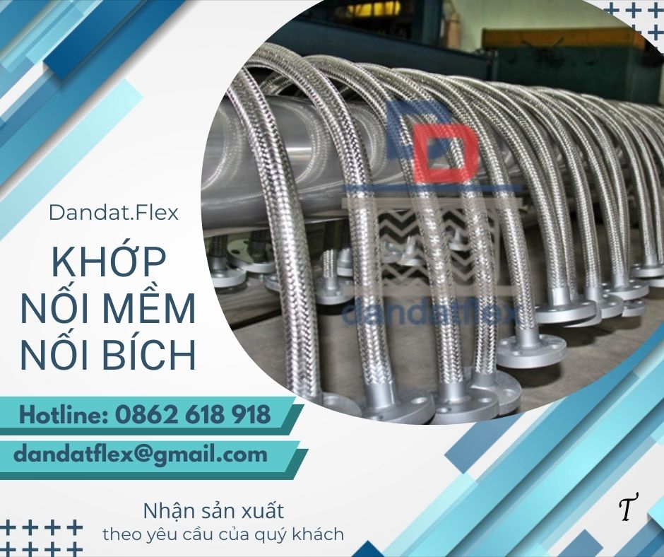 Khớp nối mềm inox 304, khớp nối mềm kim loại nối ren, khớp nối mềm