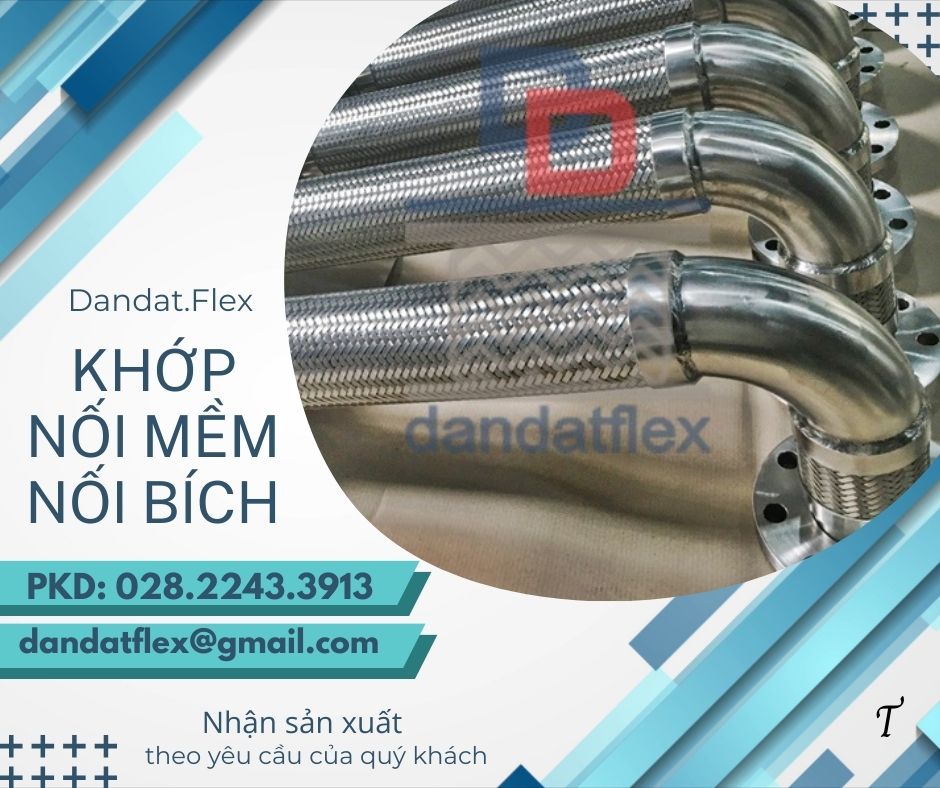 Khớp nối mềm inox 304, khớp nối mềm kim loại nối ren, khớp nối mềm