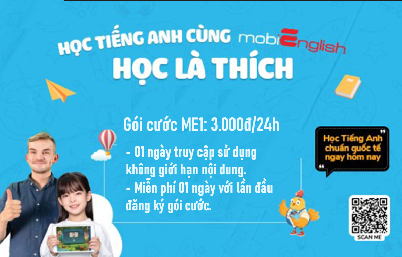 Với MobiEnglish - Học tiểng anh chỉ là chuyện nhỏ