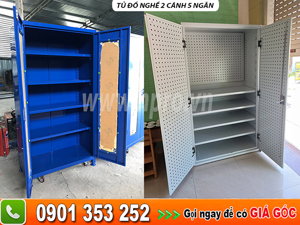 Giới thiệu 2 mẫu tủ treo đồ nghề 5 ngăn 2 cánh