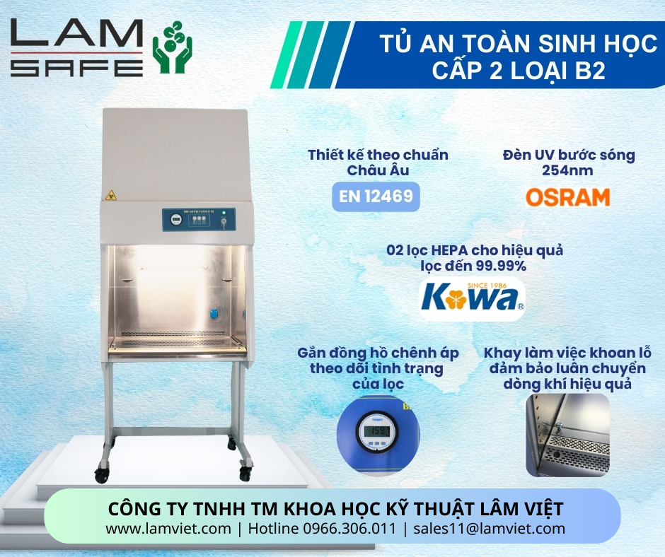 Tủ an toàn sinh học cấp 2 B2 LAMSAFE