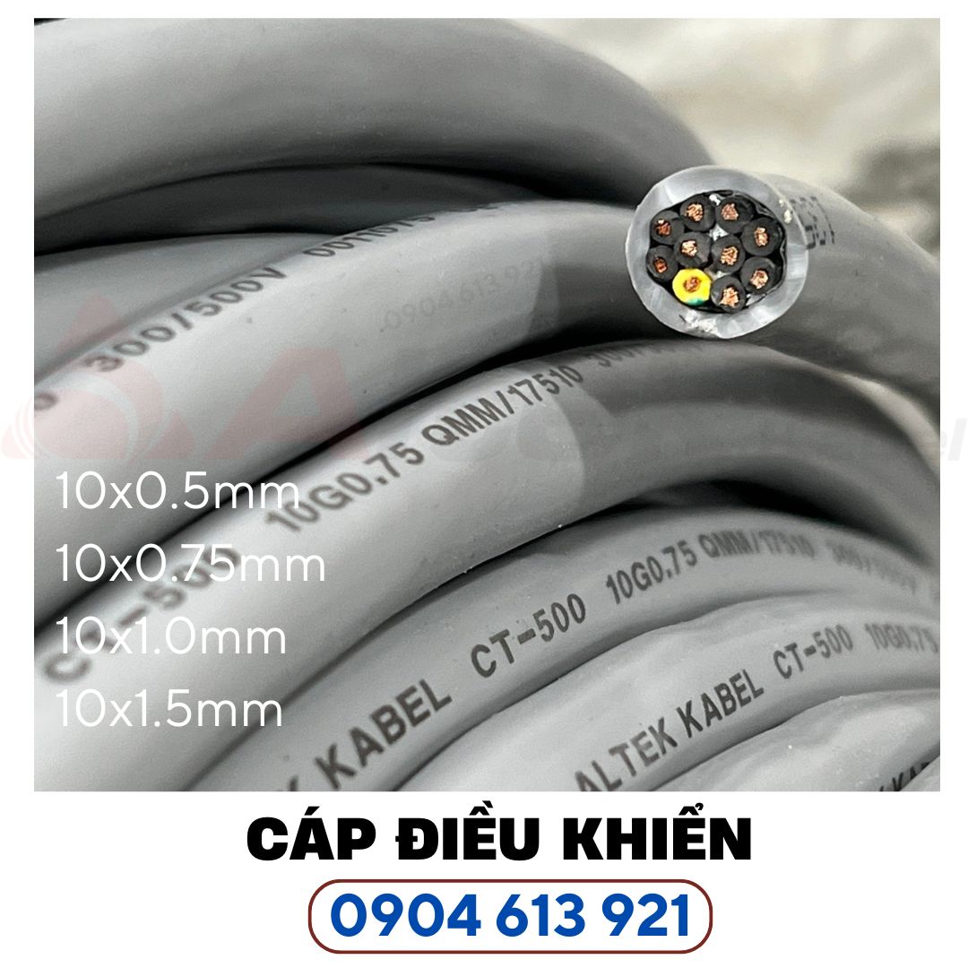 Dây cáp điện 10 lõi, cáp tín hiệu 10x0.75mm Altek Kabel