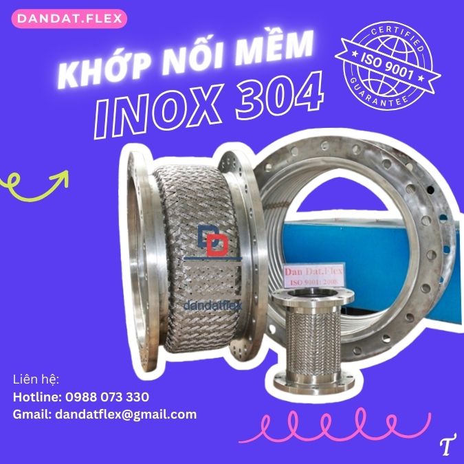 Khớp nối mềm chống rung,khớp nối mềm inox chịu nhiệt,khớp nối mềm inox